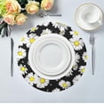thumbnail image 4 of GZHJMY Daisy Flower Round Placemats Set of 4,Non-Slip Heat Resistant Washable Table Mats for Kitchen Dining Table Decoration,15.4", 4 of 6