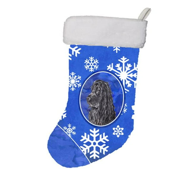 Carolines Treasures SC9597-CS Black Cocker Spaniel Flocons de Neige d'Hiver Bas de Noël - 11 x 8 Po.