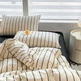 thumbnail image 7 of HauiWeiLyai Home Textile Striped Bedding Set Simple Soft Duvet Cover Sheet Pillowcase Bed Linens for All Season 180*220cm, 7 of 7