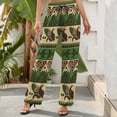 thumbnail image 6 of Wide Leg Pants Woman, Dark Green Vintage Corn Pattern High Waist Knot Palazzo Pants for Women, Elastic Sweatpants Yoga Lounge Pants Trousers with Pockets Fall Pants for Women 2024, 6 of 6