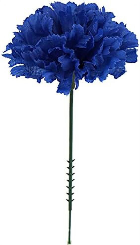 Royal Blue Silk Carnation Picks, Artificial Flowers For Weddings ...