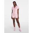 thumbnail image 6 of Joyspun Women's Dreamy Soft Collection Notch Collar Top and Shorts Valentine's Day Pajama Set, 2-Piece, Sizes XS-3X, 6 of 6