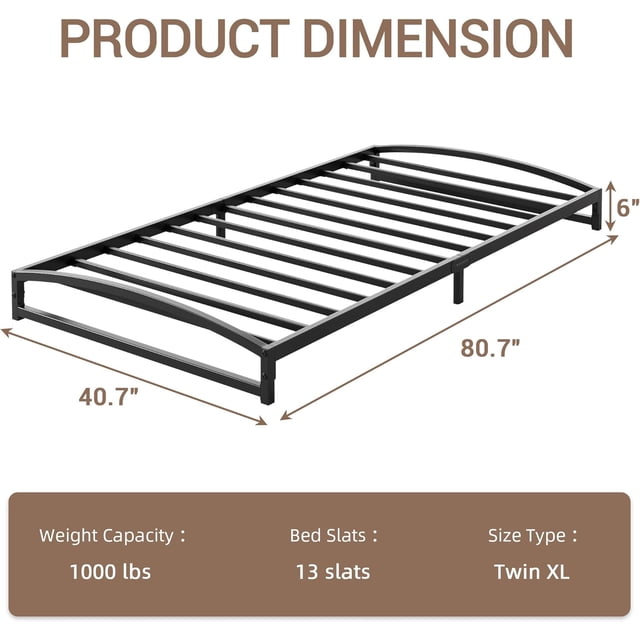 Tamaño completo-size metal platform marco de cama - 10-pulgada low-profile, moderno design, no necesita colchón base
