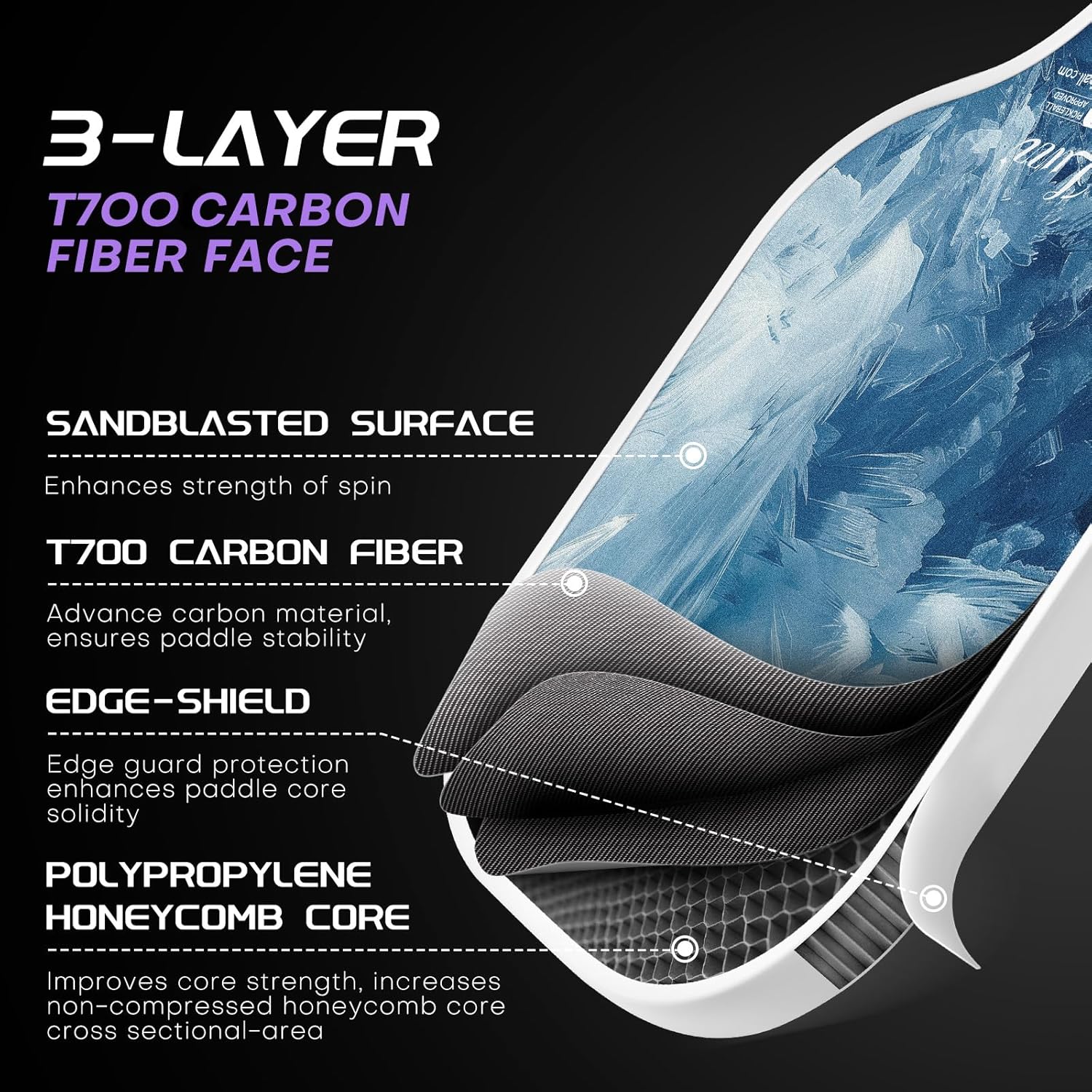 LUZZ Carbon Fiber Pickleball Paddle Set of 2 with 4 Balls and Carry Bag, USAPA Approved, T707 Pickle Ball Rackets for All Skill Level