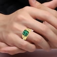 thumbnail image 2 of RYLOS Forme Coussin Haut à Carreaux 12MM Couleur Émeraude Pierre & Diamants Ensemble en Or Jaune 14K Taille 13, 2 of 6