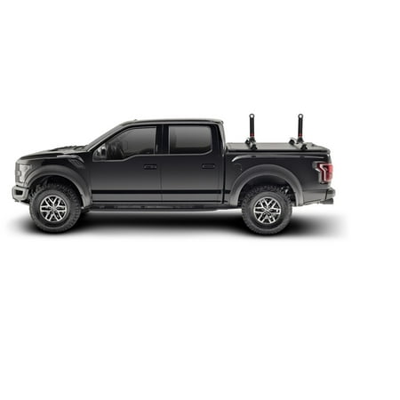Undercover Df941014 Tonneau Cover Ridgelander Hard Tilt Up Lockable Using Tailgate Handle Lock Black Aluminum With Rhino Rack Feet And 2 Cross Bars Walmart Canada