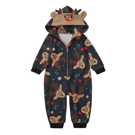 

Youmylove Baby Romper For Christmas Infant Pajamas Cute Reindeer Deer Printed Pjs Long Sleeve Jumpsuit Soft Casusal Holiday Sleepwear Nightwear