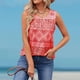 thumbnail image 3 of Camiseta sin mangas de verano para mujer, camisa holgada con cuello redondo, blusa étnica informal estampada, 3 of 5
