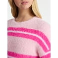 thumbnail image 4 of No Boundaries Striped Feather Sweater, Women's & Women's Plus, 4 of 5