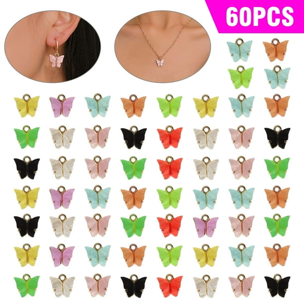Tsv 60 30 Pieces Acrylic Erfly Charms 14 X 11mm Colorful Diy Pendant Jewelry Making For Bracelet Necklace Earrings Crafts Supplies Random Multi Colors Com - Tsv Custom Pendants