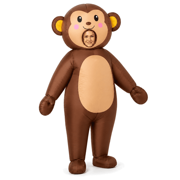 Ahititi Adult Inflatable Monkey Halloween Costume, Funny Blow Up Animal Costume for Men & Women, Cosplay Party