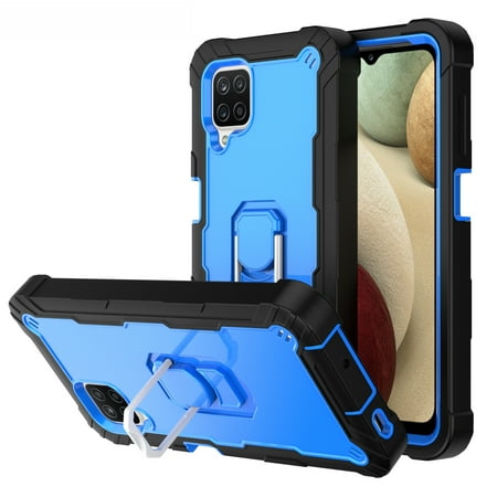 Case for Samsung A12 5G Case, Galaxy A12 Case, Allytech Slim Fit Rugged 3-Layer Shockproof Protection Hybrid Kickstand Phone Case Cover for Samsung Galaxy A12 5G[NOT for 4G], Black + Blue