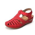 thumbnail image 2 of Sandals Women Dressy Summer Closed Toe Wedge Sandals Vintage Casual Hollow Out  Shoes, 2 of 8