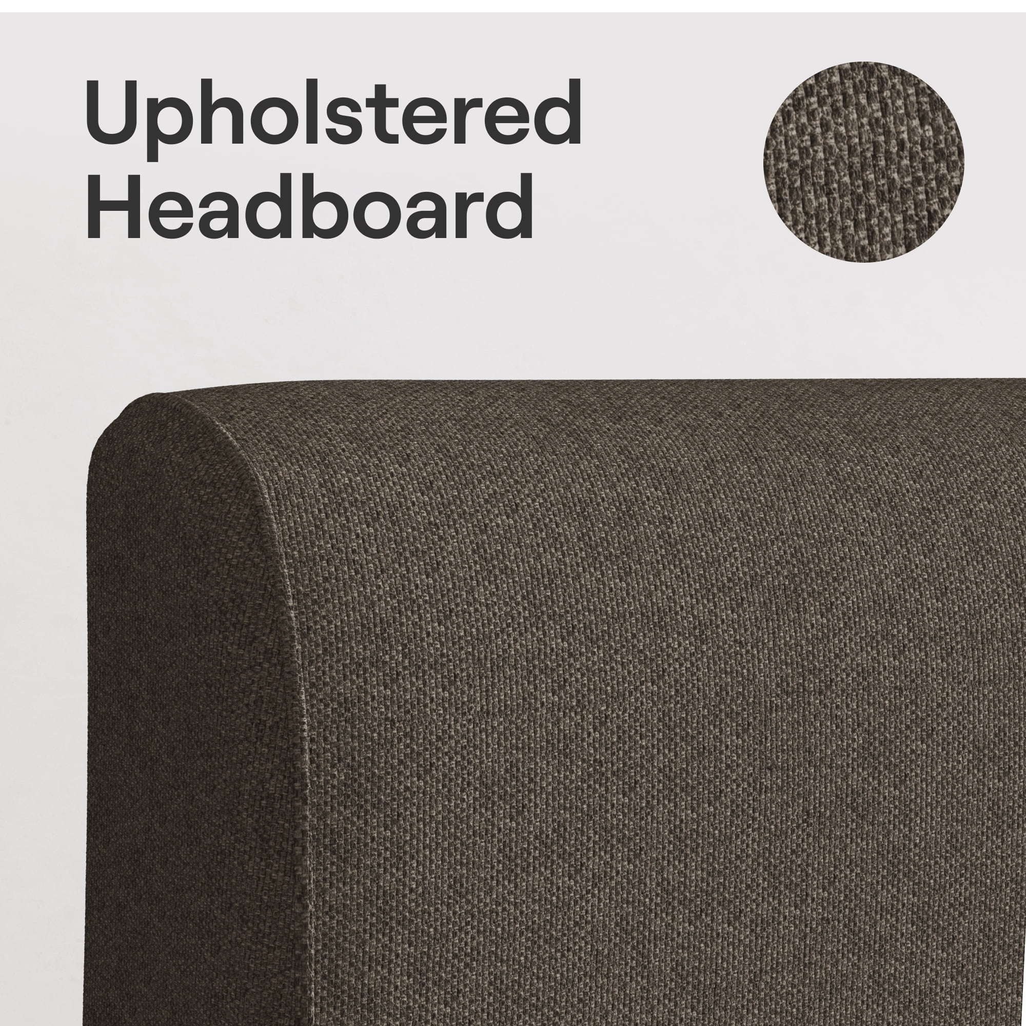 Nectar Upholstered Headboard - King - Grey - Attachable to Nectar Bamboo Bed Frame (sold seperately) - Easy Tool Free Set Up - Contemporary and Durable