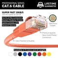 thumbnail image 2 of Piezas de instalación de cables Cat6 con arranque UTP, naranja, 1,8 m, paquete de 10, 2 of 6