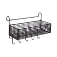 thumbnail image 3 of Cesta de almacenamiento colgante junto a la cama, junto al estante, ahorro de espacio, fácil instalación, metal Negro con ganchos, 3 of 7