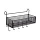 thumbnail image 3 of Cesta de almacenamiento colgante para mesita de noche, multifuncional, 14,17 x 5,91 x 5,51 pulgadas, organizador para Negro con ganchos, 3 of 7