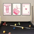 thumbnail image 2 of Hieng Set of 3 Pink Poker Posters Trendy Funny Queen Ace of Hearts Lucky You Canvas Wall Art Preppy Girly Inspirational Wall Decor for Dorm Bedroomch, 2 of 6