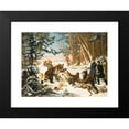 thumbnail image 2 of Otto Grashof 24x18 Black Modern Framed Museum Art Print Titled - The Tsarevich Alexander Nikolaevich on a Bearhunt on the Outskirts of Moscow (1843), 2 of 5