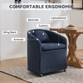 thumbnail image 6 of PORKISS Upholstered Dining Chair with Wheels, Chenille Upholstered Kitchen Chairs, Accent Chairs for Kitchen Living Room, Blue, 6 of 14
