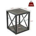 thumbnail image 6 of GZXS Industrial Side Tables, Compact 3-Layer Storage End Tables with Tempered Glass Shelf and Metal Frame, Rustic Wood Grain MDF Top & Bottom Shelf, 6 of 10