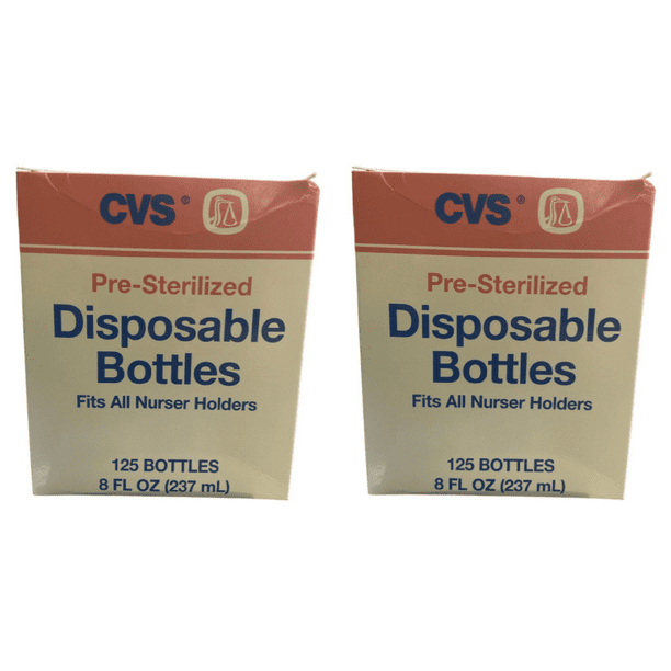CVS PreSterilized Disposable Bottles Fits All Nurser Holders 125