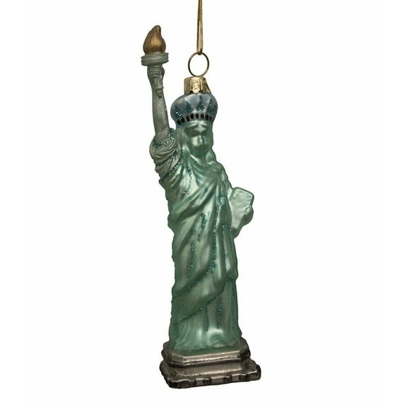 Kurt Adler Noble Gems 5.5-Inch Glass Statue of Liberty Christmas Ornament – Patriotic Holiday Décor