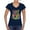 Navy, variant on Colorful Majestic Neon Atric Wolf | Dean Russo Art Animal Lover Women's Standard V-Neck Tee, Black, S