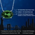 thumbnail image 2 of Gem Stone King 14K White Gold Envy Green Mystic Quartz Pendant Necklace for Women | 5.50 Cttw | Gemstone Birthstone | Oval 14X10MM | With 18 inch Chain, 2 of 6
