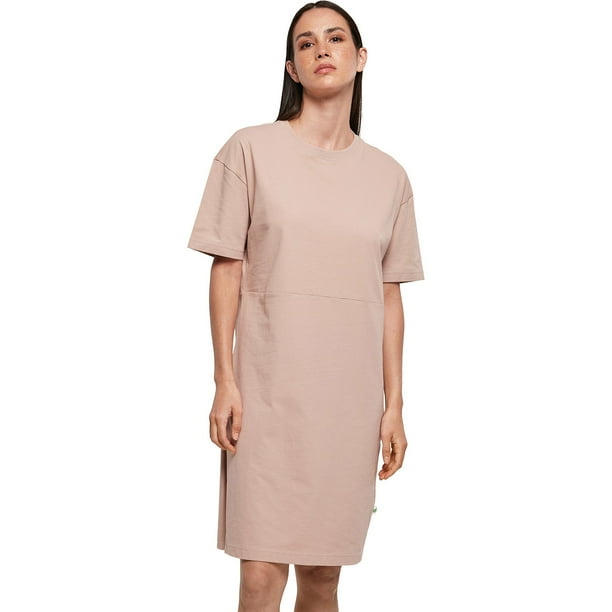 Build Your Brand - Camiseta Vestido de Orgánica para Mujer (Rosa Dusk)