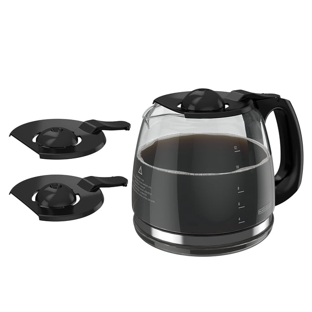 Black + Decker GC3000B Jarra de Repuesto para 12 tazas, Cristal, Color Negro BLACK + DECKER NA