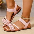 thumbnail image 5 of Viluyesy Womens Flat Sandals, Ankle Strap Cute Floral Slingback Summer New Style Beach Roman Shoes Pink 7.5, 5 of 9