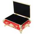 thumbnail image 3 of Antique Jewelry Box, Vintage Style Soft Velvet Vintage Jewelry Box Sturdy Durable  For Rings For Jewelry For Trinket Gold And Red, 3 of 8