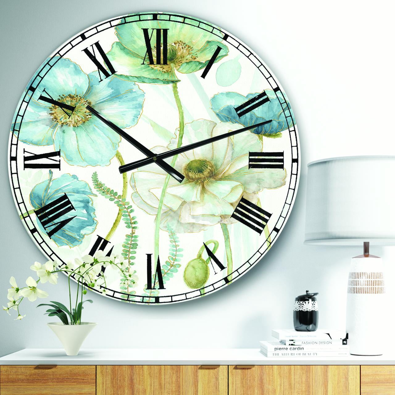 Designart Oversized Multicolor Analog Round Farmhouse Modern Wall Clocks, CLM31073-C23