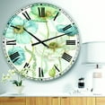 thumbnail image 2 of DesignArt Blue Cottage Flowers Drawing II Large Wall Clock, 2 of 2