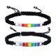 thumbnail image 1 of 1 par de cuerdas manuales de nylon amantes ajustables pulseras de brazaletes de arco iris pulseras, 1 of 6
