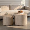 thumbnail image 2 of Tcbosik 2 Pieces Nesting Coffee Tables, 14.9 Inch Small Side Table, 18.9" Round Center Table for Small Space, Bedroom, Living Room, Amber Color, 2 of 6