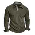 thumbnail image 3 of Label Neck Long Sleeve Solid Color Stand Up Collar Half Zipper Pullover Sweatshirt for Men Winter Outdoor Sport Clothing, 3 of 7