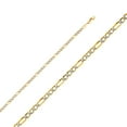 thumbnail image 1 of Ioka - 14K Yellow Gold 3mm Hollow Figaro 3+1 White Pave Chain Necklace with Lobster Clasp - 22", 1 of 4