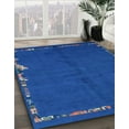 thumbnail image 3 of Ahgly Company Machine Washable Indoor Round Abstract Ocean Blue Area Rugs, 6' Round, 3 of 7
