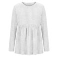 thumbnail image 6 of Edvintorg Maternity Shirts Fashion Solid Color Crewneck Ribbed Knit Sweater Tops Long Sleeeve Fall Maternity Clothes Plus Size Casual Pregnant Clothes for Women, 6 of 7