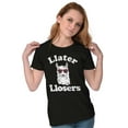 thumbnail image 4 of Llater Losers Nerdy Geeky Cute Llama Womens Fitted Plus Size Graphic Tee Brisco Brands 2X, 4 of 5