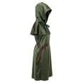 thumbnail image 6 of SAWOBUUN Mens Renaissance Set Medieval with Hooded Surcoat Leather Belt Ren Faire Halloween Outfit, 6 of 6