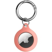 Tukellen for AirTag Case Cover Key Finder Phone Finder, Anti-Scratch Protective Skin Cover with Keychain-Pink