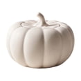 thumbnail image 3 of AZXY Halloween Decorations White Matte Pumpkin Scented Jar Candle, Wood Wick Long鈥態urning Soy Wax Candle With Lid, Aromatic Fall Thanksgiving Desktop Candle for Coffee Table Shelf Windowsill, 3 of 8