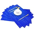 thumbnail image 2 of YFYANG Washable Heat-Resistant Placemats, 70% PVC/30% Polyester, Blue Line Love Kitchen Table Mat, 12" x 18" 6 Piece, 2 of 6