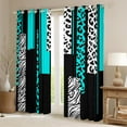 thumbnail image 2 of Manfei Chic Leopard Print Curtains Pack of 2 (42x84 Each) for Female, Cheetah Zebra Animal Curtains Blackout, Black Cyan Geometric Bedroom Curtains, Curtains and Drapes Room Decor, 2 of 6