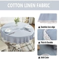 thumbnail image 3 of Heavy Weight Cotton Linen Tablecloth Lace Round Table Cloth for Kitchen Dining Room Tabletop Decoration, 62" - Round, Light Blue, 3 of 6