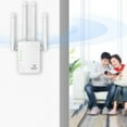 thumbnail image 2 of KQJQS Wireless Wifi Extender 2.4/5Ghz Dual Band Booster Repeater 1200Mbps Network Amplifier Long Range Signal Wi-Fi Repetidor, 2 of 8