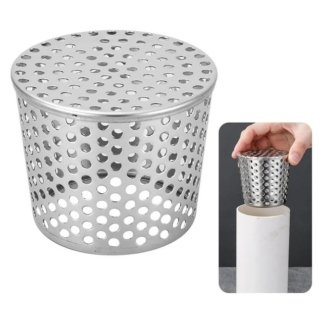 Stainless Steel Mesh Pvc Pipe Sewage Direct Plug-In 304 Stainless Steel Roof and Floor Side Cone Anti Filter Screen Cover Stainless Steel Mesh Screen